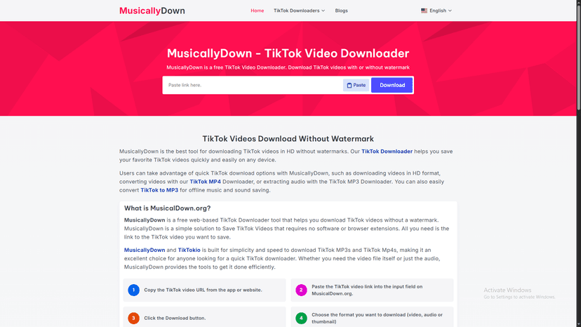 MusicalDown – Advanced TikTok Content Downloader