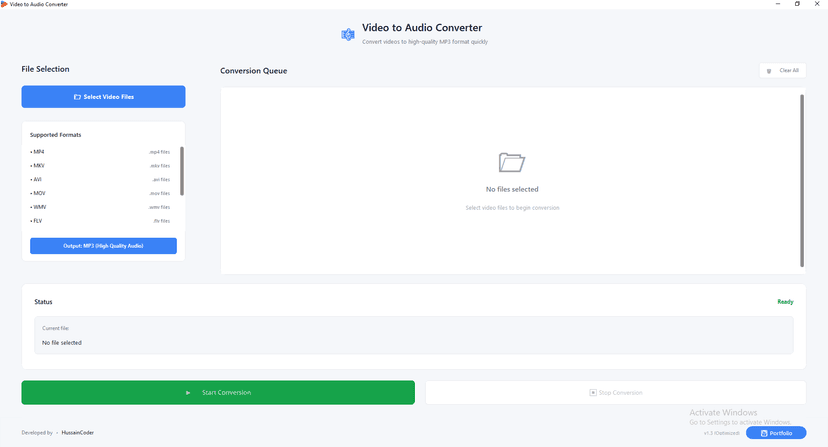 Video to Audio Converter – Modern Desktop Application